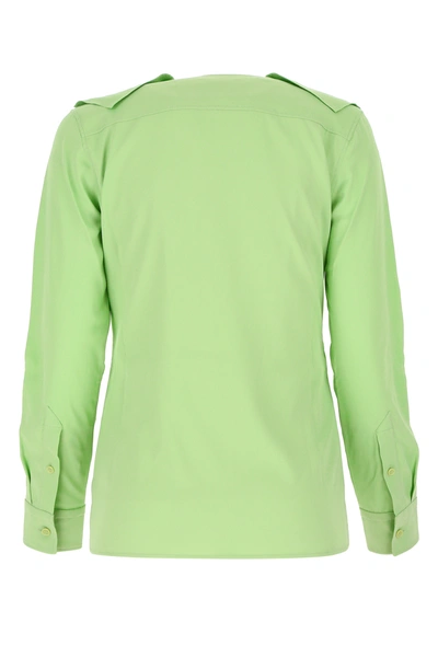 Shop Bottega Veneta Pastel Green Stretch Viscose Shirt  Nd  Donna 42