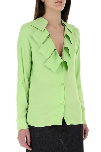 Shop Bottega Veneta Pastel Green Stretch Viscose Shirt  Nd  Donna 42