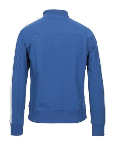 Shop Paolo Pecora Man Sweatshirt Blue Size Xl Cotton, Polyamide, Elastane