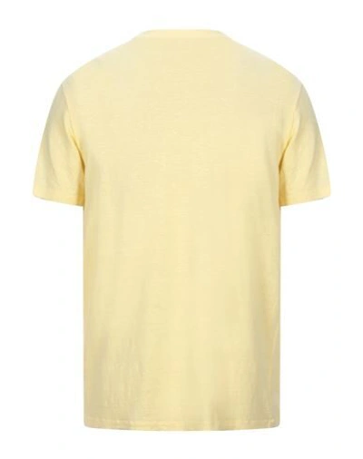 Shop Altea Man T-shirt Yellow Size Xs Linen, Elastane