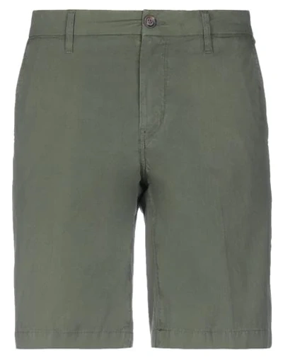 Shop Re-hash Man Shorts & Bermuda Shorts Military Green Size 33 Cotton, Elastane