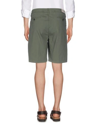 Shop Re-hash Man Shorts & Bermuda Shorts Military Green Size 33 Cotton, Elastane