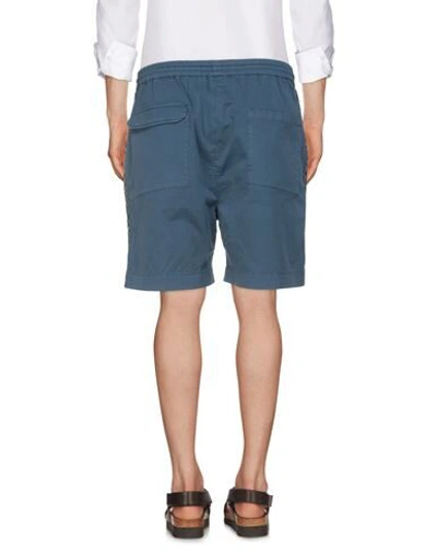 Shop Pence Man Shorts & Bermuda Shorts Slate Blue Size Xl Cotton, Elastane