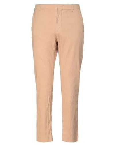 Shop Pence Man Pants Sand Size 28 Cotton, Linen, Elastane In Beige