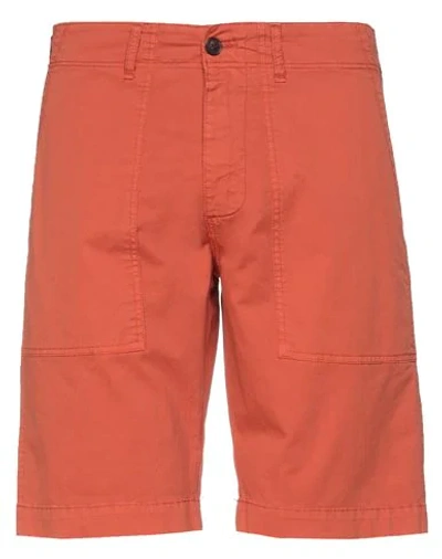 Shop Perfection Man Shorts & Bermuda Shorts Orange Size 28 Cotton, Elastane