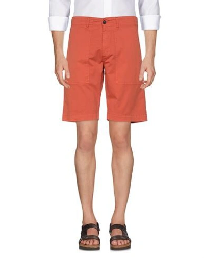 Shop Perfection Man Shorts & Bermuda Shorts Orange Size 28 Cotton, Elastane