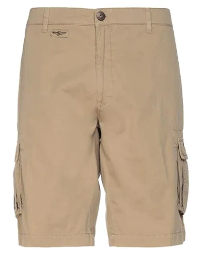 Shop Aeronautica Militare Shorts & Bermuda Shorts In Sand