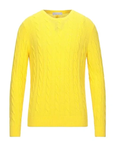 Shop Filippo De Laurentiis Man Sweater Yellow Size 40 Cotton, Polyamide