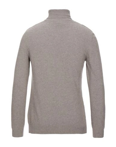 Brooksfield Man Turtleneck Khaki Size 48 Polyamide, Viscose, Wool, Cashmere In Gray