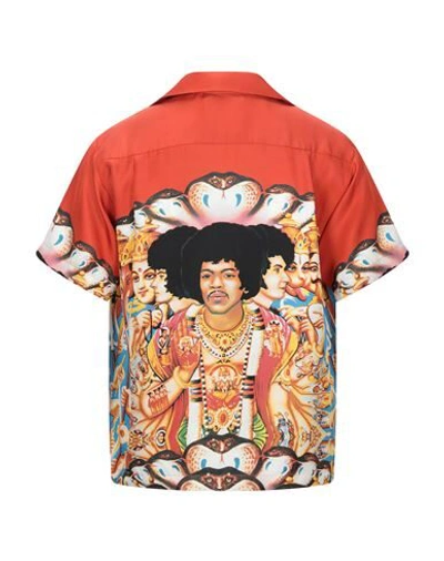 Shop Amiri Man Shirt Orange Size Xl Silk