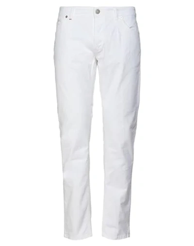 Shop Pmds Premium Mood Denim Superior Man Denim Pants White Size 33 Cotton, Elastane