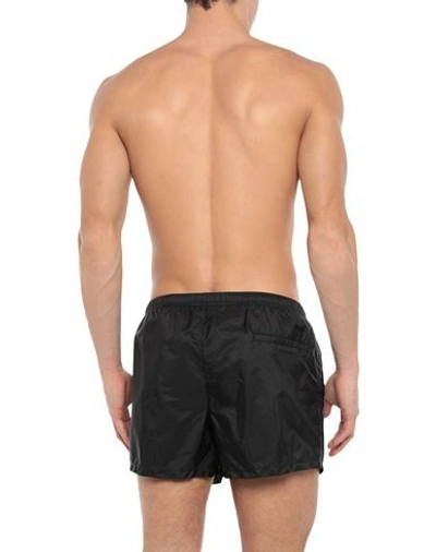 Shop Prada Swim Trunks In Black