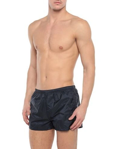 Shop Prada Swim Shorts In Dark Blue