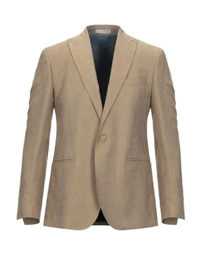 Shop 0909 Fatto In Italia Man Blazer Camel Size 40 Viscose, Polyester, Linen In Beige
