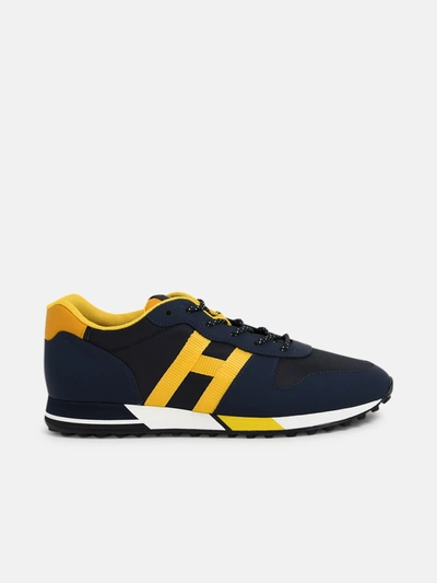 Shop Hogan Blue H383 H Sneakers
