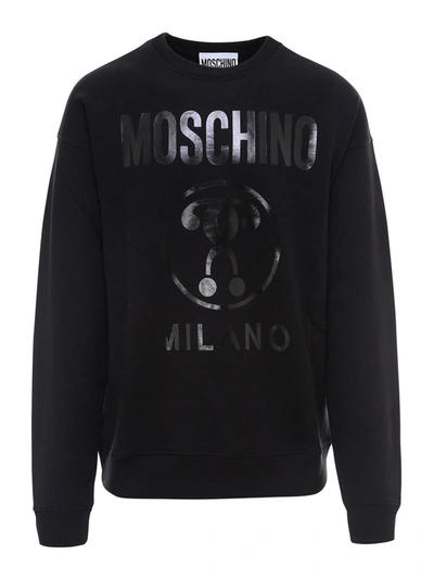 Shop Moschino Logo Lettering Sweatshirt In Black
