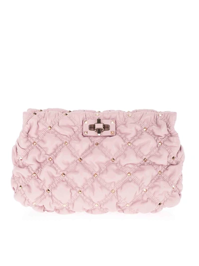 Shop Valentino Spikeme Clutch Bag In Pink