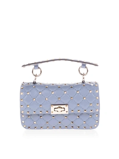 Shop Valentino Small Rockstud Spike Bag In Light Blue