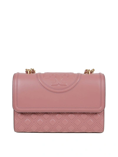 Shop Tory Burch Fleming Quilted Leather Bag In Pink