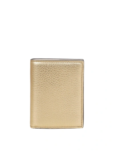 Shop Valentino Super Vee Wallet In Gold