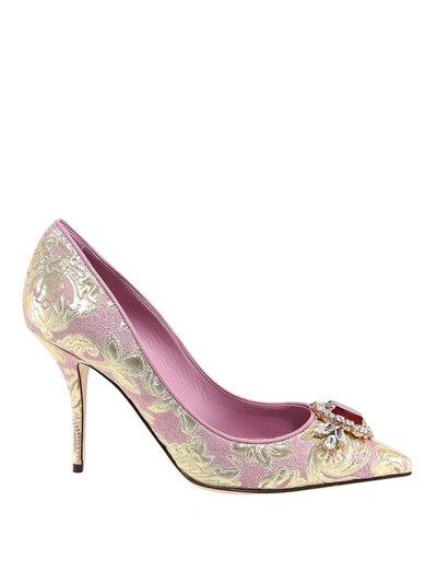 Shop Dolce & Gabbana Cardinale Floral Brocade Pumps In Pink
