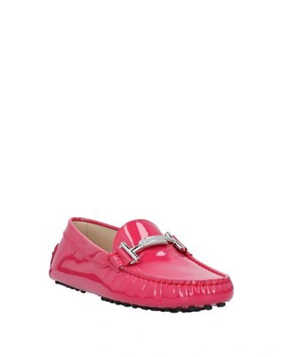 Shop Tod's Loafers In Fuchsia