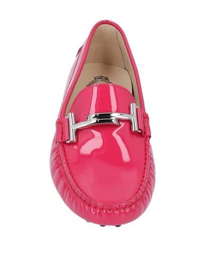 Shop Tod's Loafers In Fuchsia