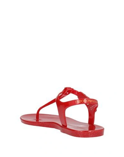 Shop Emporio Armani Woman Thong Sandal Red Size 4.5 Pvc - Polyvinyl Chloride