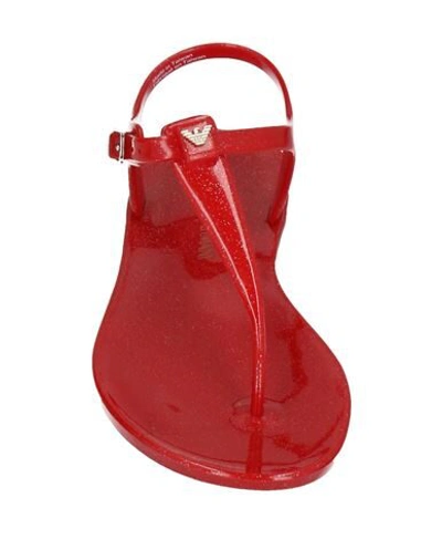 Shop Emporio Armani Woman Thong Sandal Red Size 4.5 Pvc - Polyvinyl Chloride