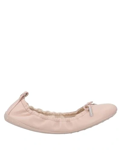 TOD'S TOD'S WOMAN BALLET FLATS LIGHT PINK SIZE 7.5 LEATHER 11968314DE 10