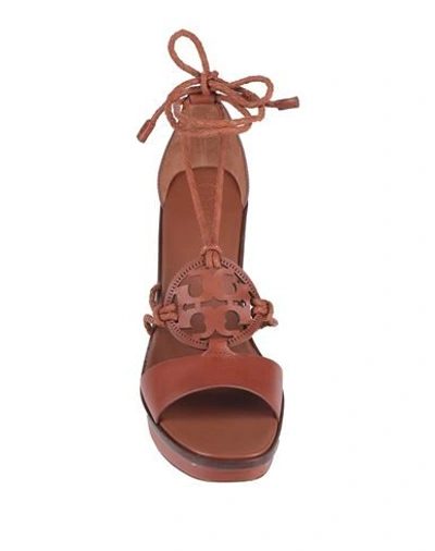 Shop Tory Burch Woman Sandals Brown Size 7.5 Soft Leather