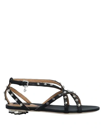 Shop Dsquared2 Woman Sandals Black Size 7 Calfskin