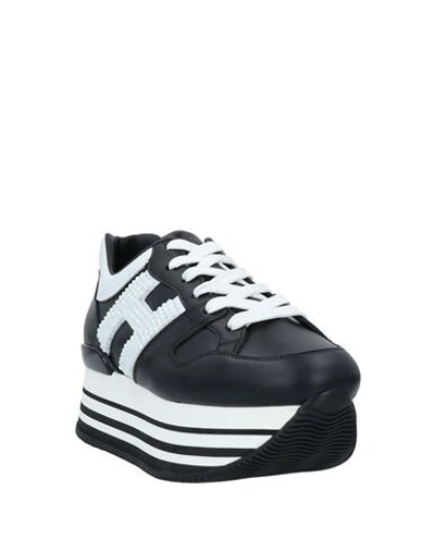 Hogan Woman Sneakers Black Size 4 Soft Leather In Black