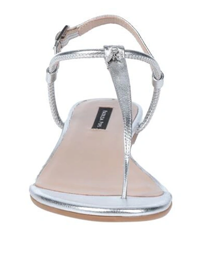 Shop Patrizia Pepe Toe Strap Sandals In Silver