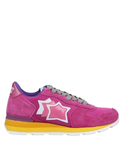 Shop Atlantic Stars Woman Sneakers Fuchsia Size 7 Soft Leather, Textile Fibers In Pink