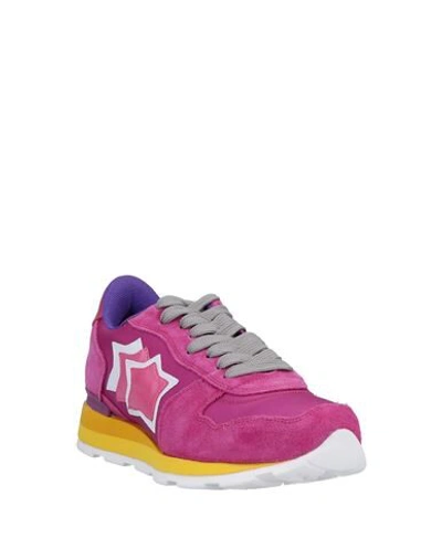 Shop Atlantic Stars Woman Sneakers Fuchsia Size 7 Soft Leather, Textile Fibers In Pink