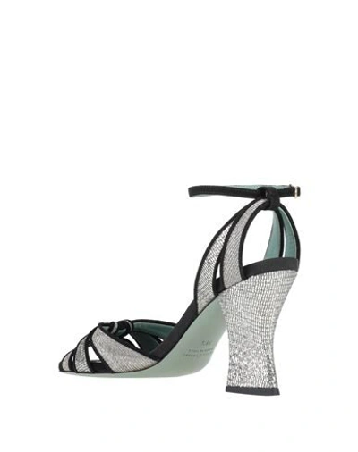 Shop Paola D'arcano Woman Sandals Platinum Size 6 Textile Fibers In Grey