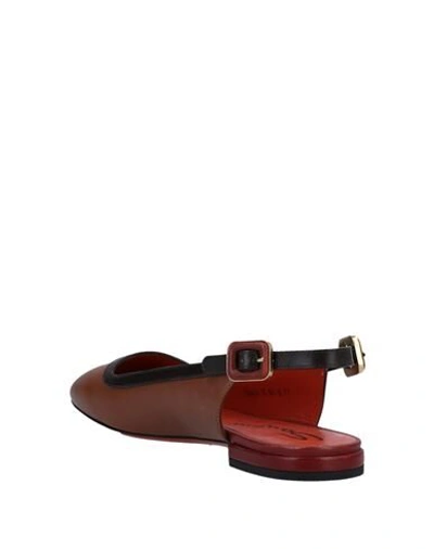 Shop Santoni Ballet Flats In Brown