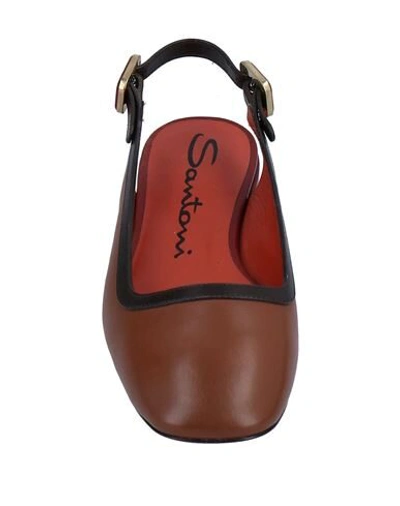 Shop Santoni Ballet Flats In Brown