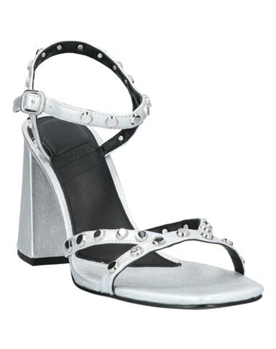 Shop What For Woman Sandals Silver Size 6 Sheepskin