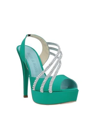Shop Blue & Rose Sandals In Emerald Green