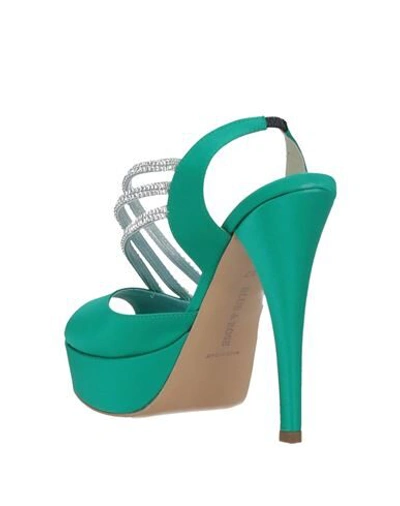 Shop Blue & Rose Sandals In Emerald Green