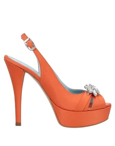 Shop Blue & Rose Sandals In Orange