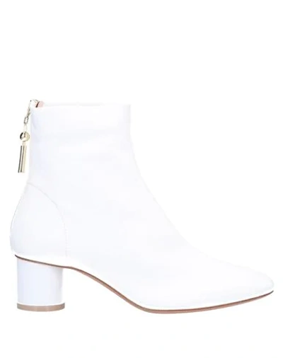 Shop Anna Baiguera Woman Ankle Boots White Size 8 Soft Leather