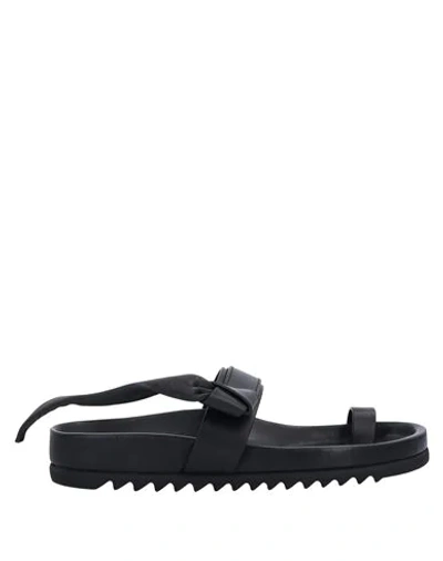 Shop Rick Owens Toe Strap Sandals In Black