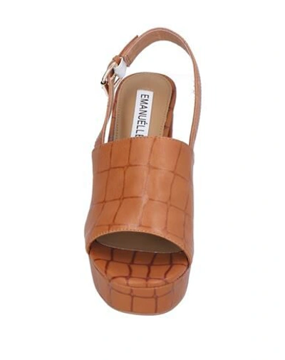 Shop Emanuélle Vee Woman Sandals Tan Size 10 Soft Leather In Brown