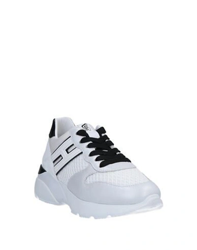 Shop Hogan Woman Sneakers White Size 7 Soft Leather, Textile Fibers