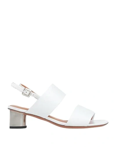 Shop Clergerie Woman Sandals White Size 7 Lambskin