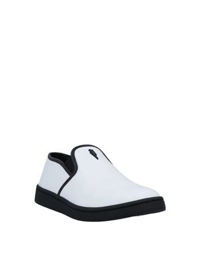 Shop Neil Barrett Woman Sneakers White Size 8 Soft Leather, Textile Fibers