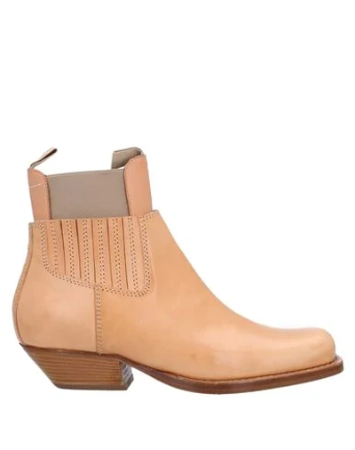 Shop Mm6 Maison Margiela Woman Ankle Boots Apricot Size 6 Soft Leather